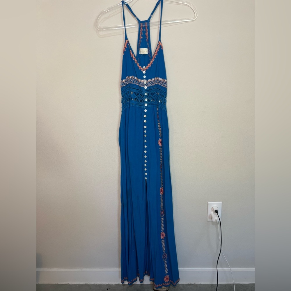 Blue Crochet maxi dress